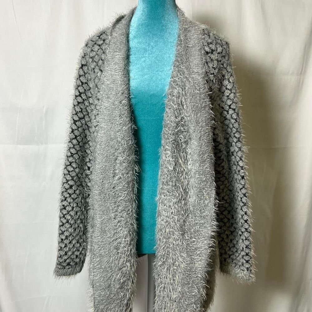 Alison Sheri Y2K Fuzzy Dream Womens Cardigan Sweater Large
